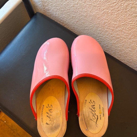PINK Patent Leather 38 7.5 Clogs Genuine LOTTAS Lotta from Stockholm Sweden - Picture 8 of 11